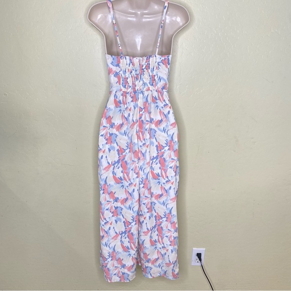 Abercrombie & Fitch Pink and Cream Printed Halter Midi Dress with Slit Size S - Picture 5 of 14